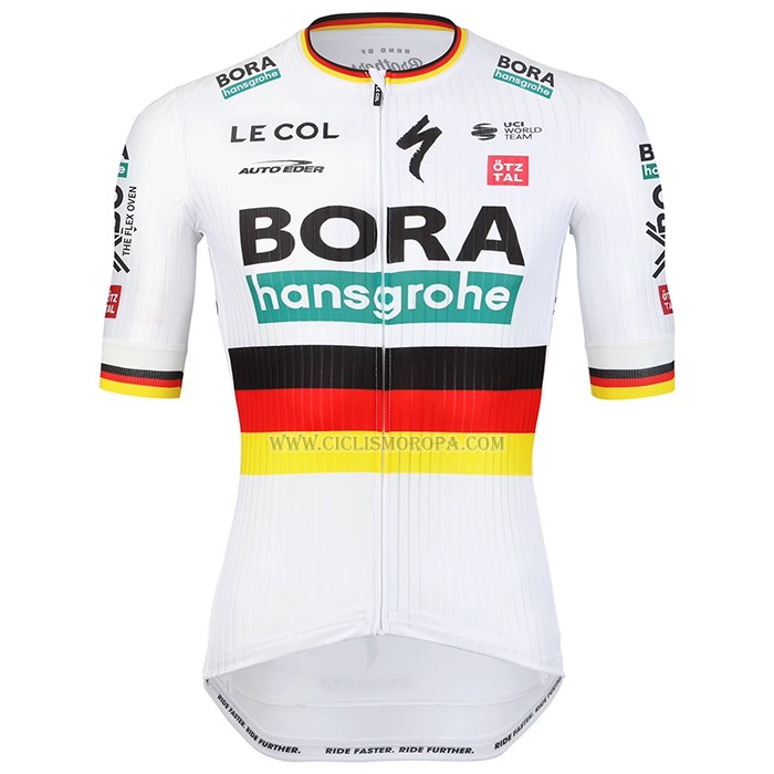 2023 Ropa Ciclismo Bora-Hansgrone Negro Rojo AMarillo Mangas Cortas y Culotte Corto